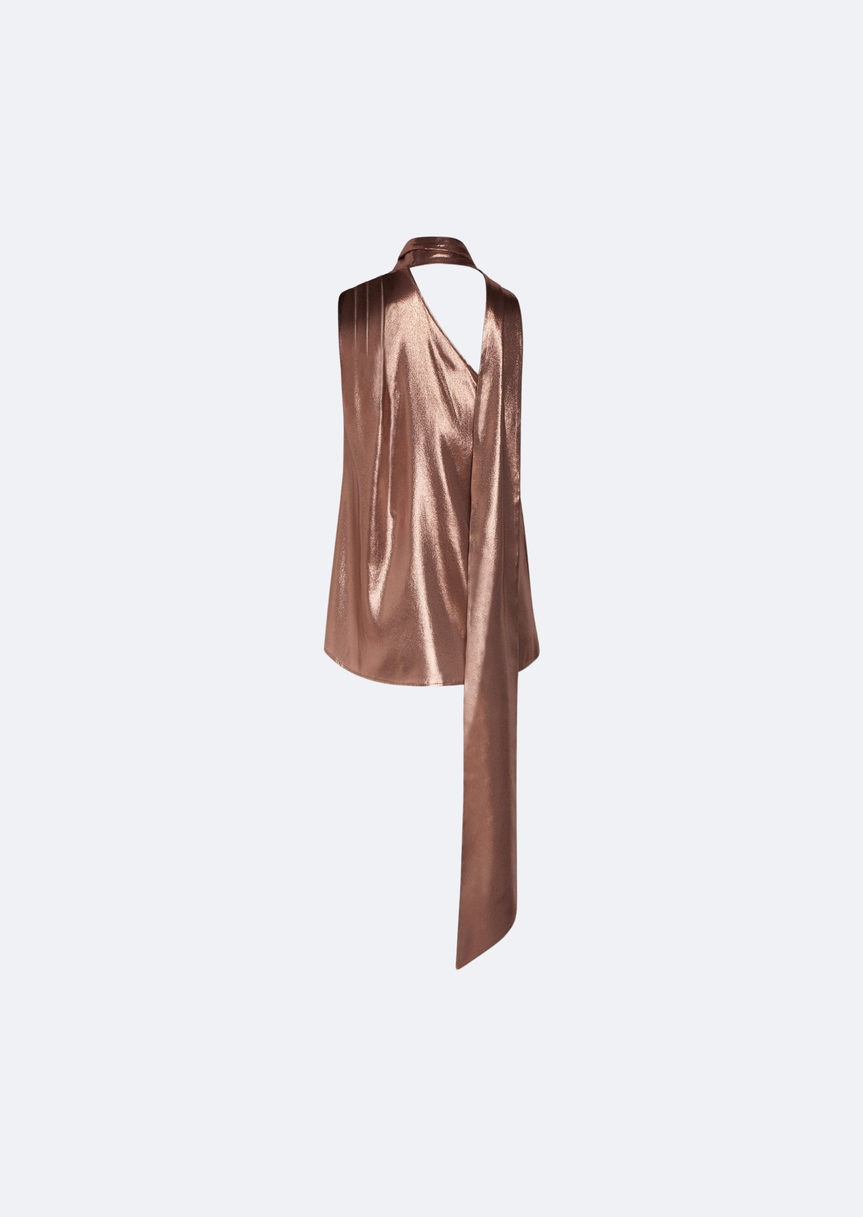 Metallic Silk One Shoulder Tank - 3