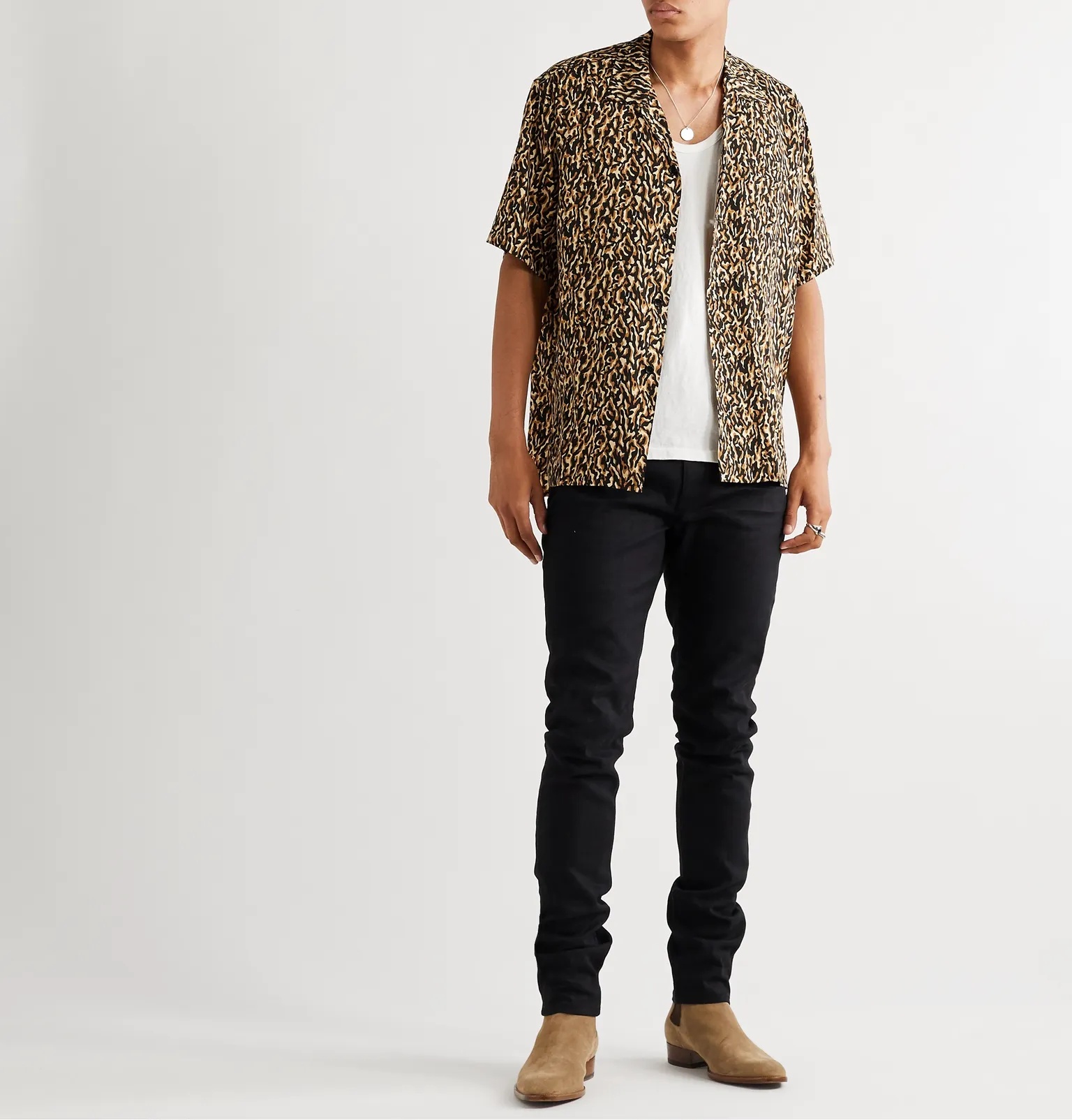 Camp-Collar Leopard-Print Woven Shirt - 2