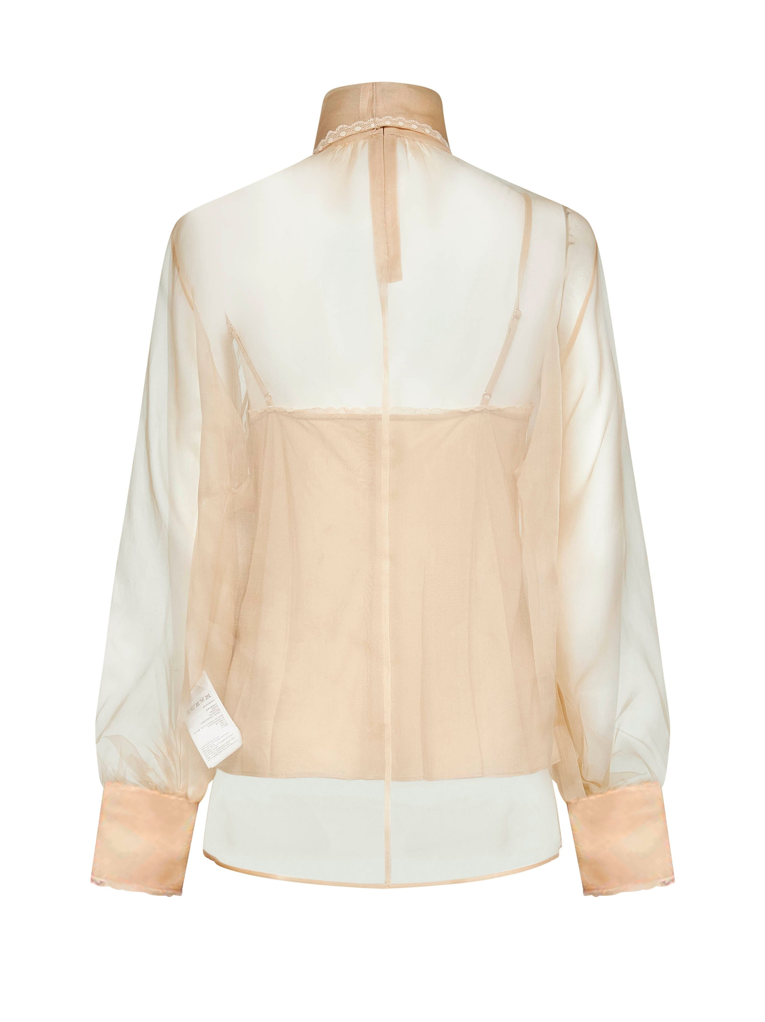 Beige organza Memento blouse - 2