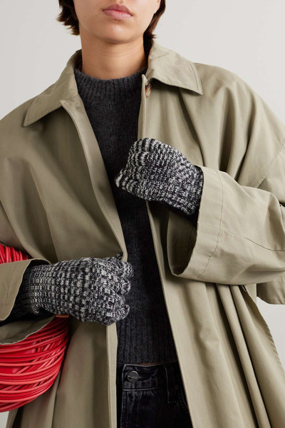Missoni Ribbed wool and leather gloves outlook