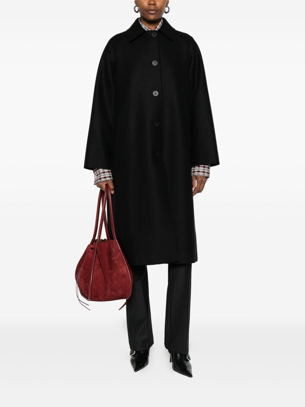 Balmacaan raglan-sleeve button coat - 2