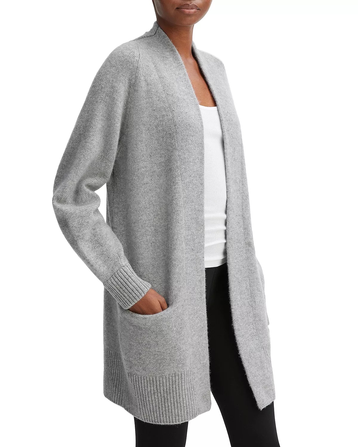 Cashmere Open Front Cardigan Sweater - 3