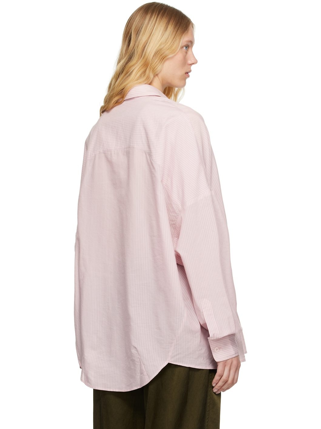 Pink Striped Cocoon Shirt - 3