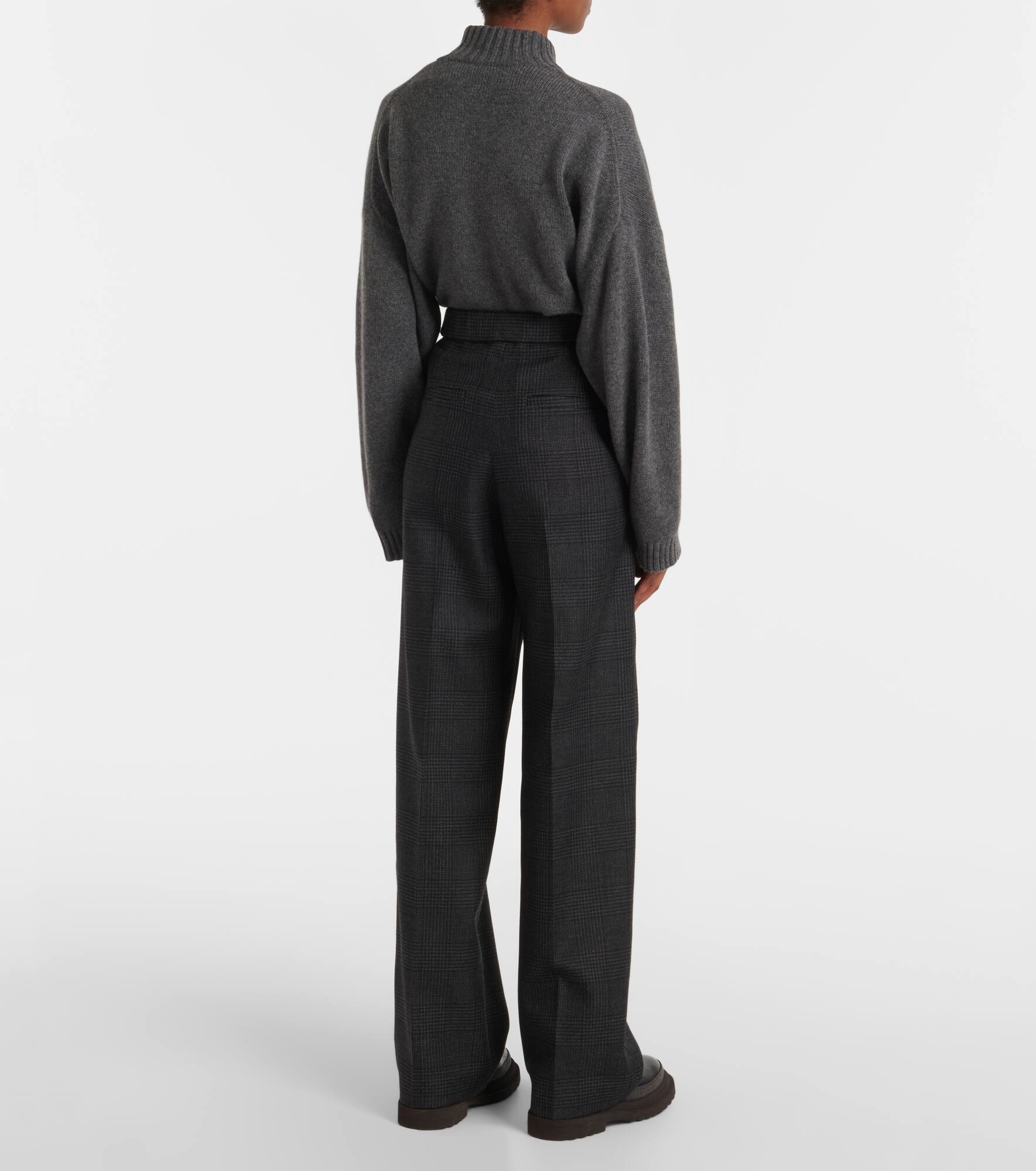 High-rise wool wide-leg pants - 3
