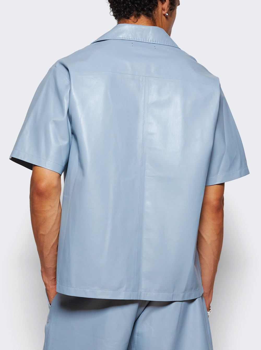 Leather Camp Shirt Ashley Blue - 4