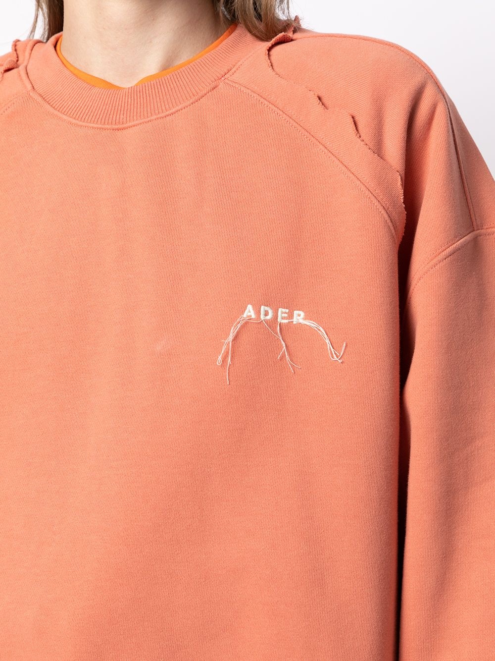logo-embroidered oversize sweatshirt - 10