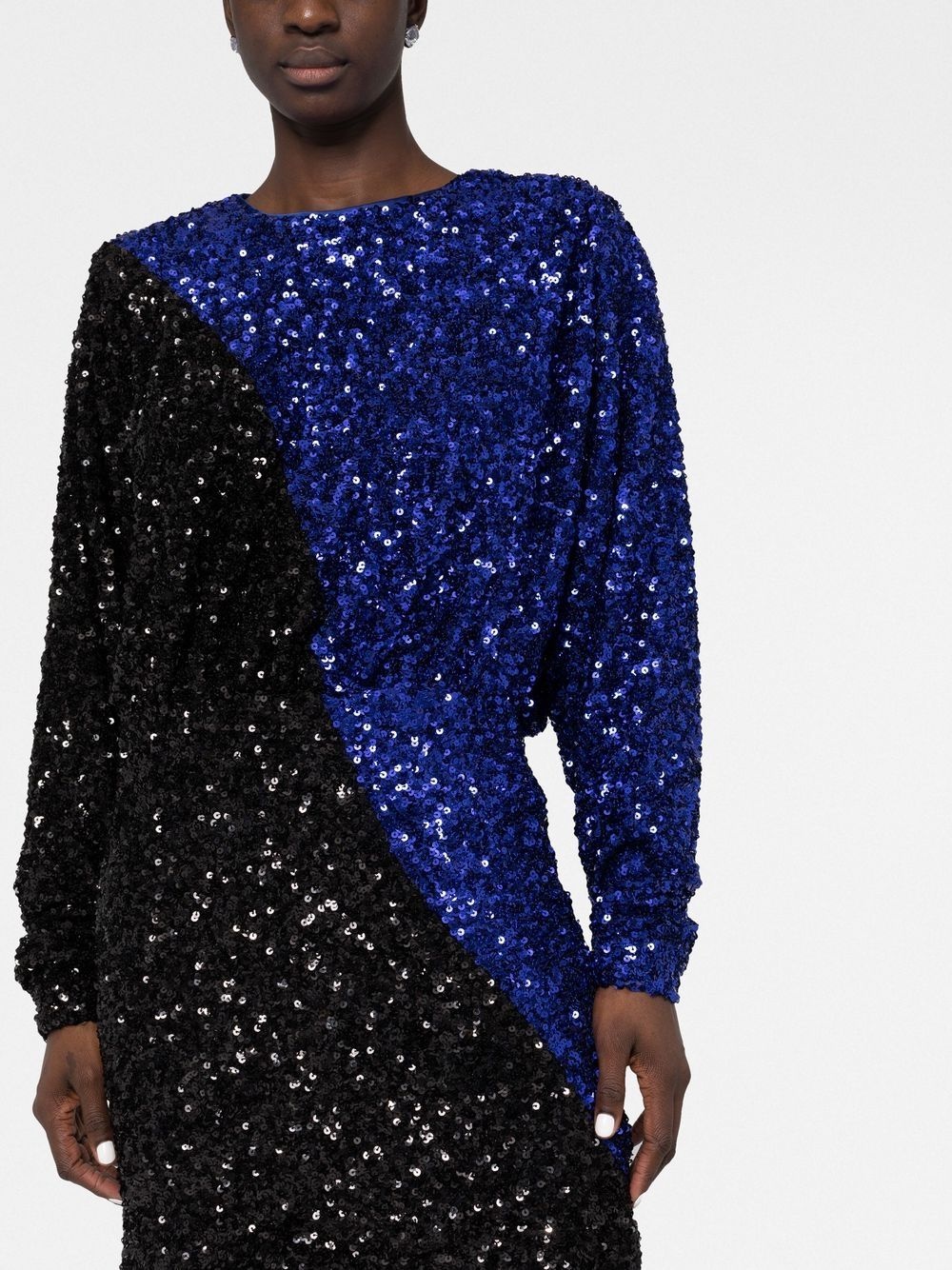 two-tone sequin minidress - 5