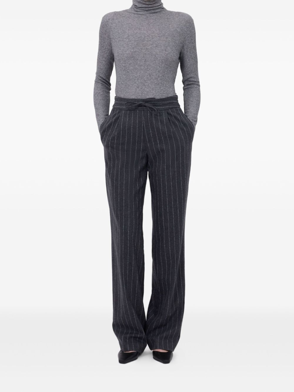 Lizzie pinstripe pleated trousers - 2