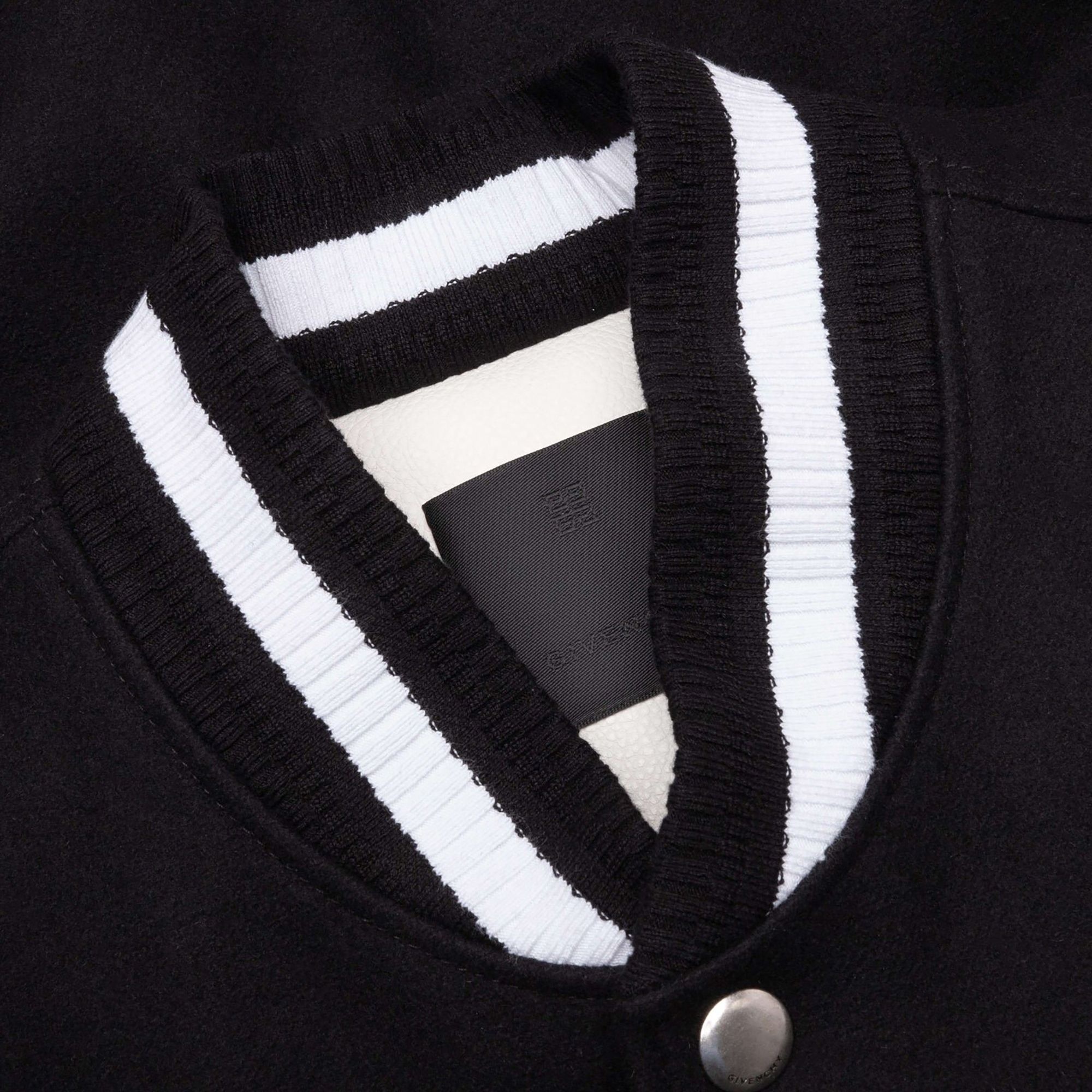 Givenchy Varsity Wool & Grained Leather 'Black/White' - 3