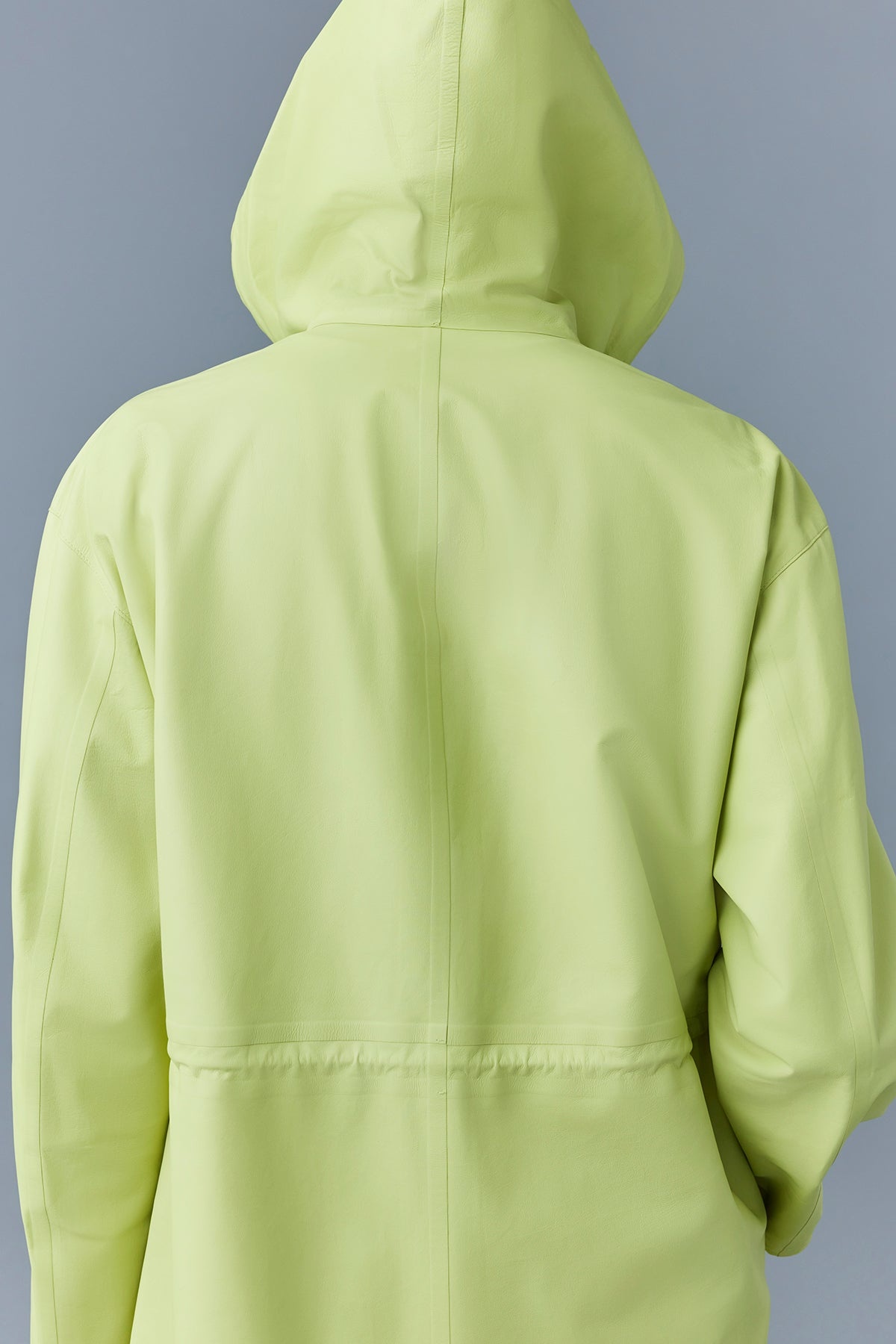 ALBAN Monochromatic leather coat with hood - 6