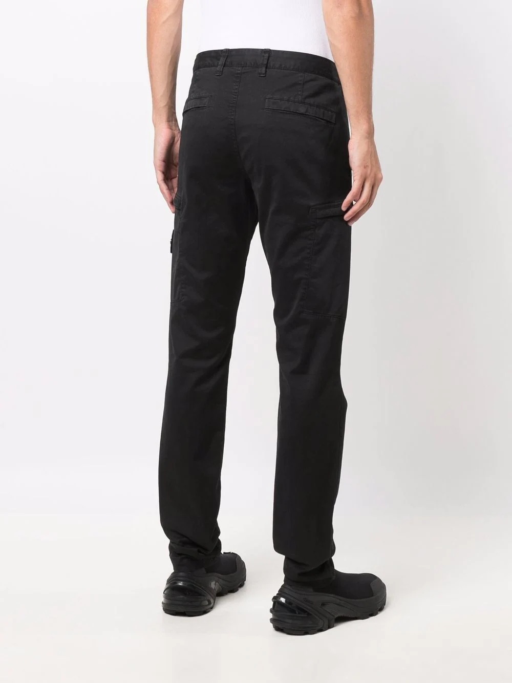 logo patch slim-fit trousers - 4