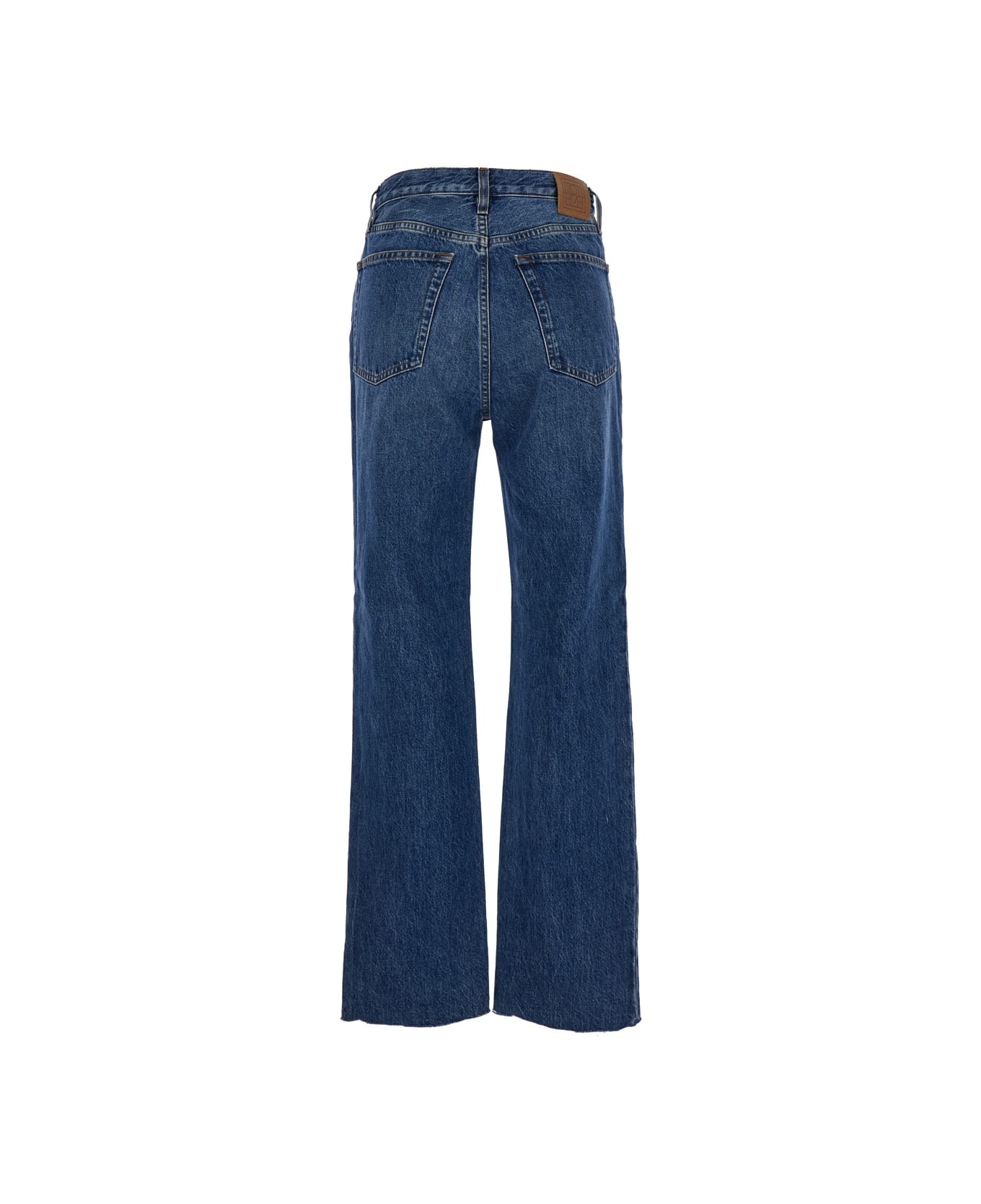 'classic Cut' Blue Jeans With Logo Patch In Denim Woman - 2