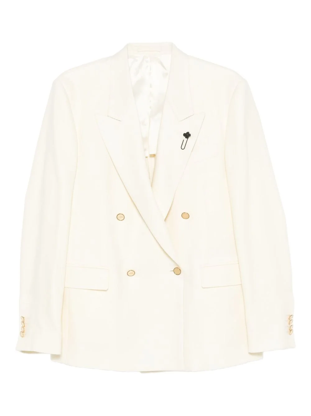 double-breasted gold-button blazer - 1