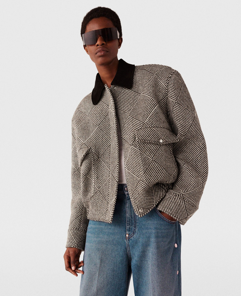 Stella McCartney Oversized Tweed Bomber Jacket outlook