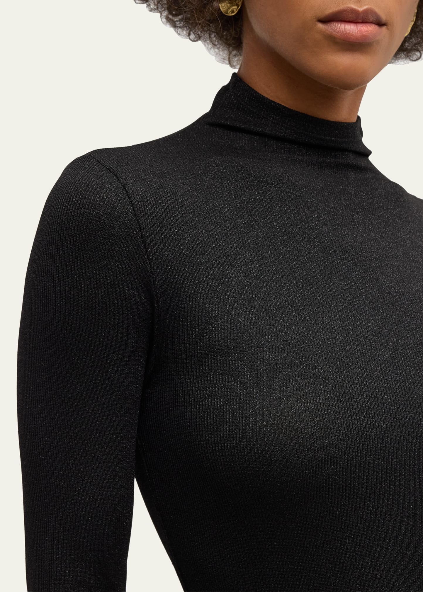 Sparkly Lurex Turtleneck Top - 5