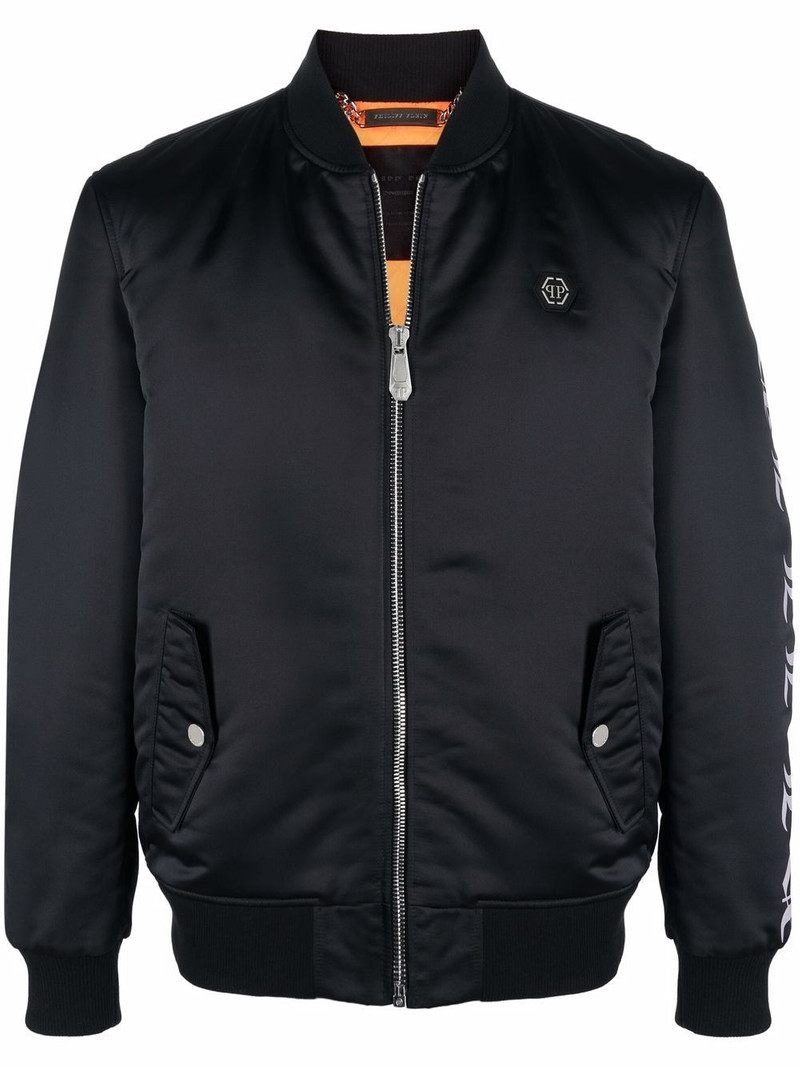 logo-print bomber jacket 1