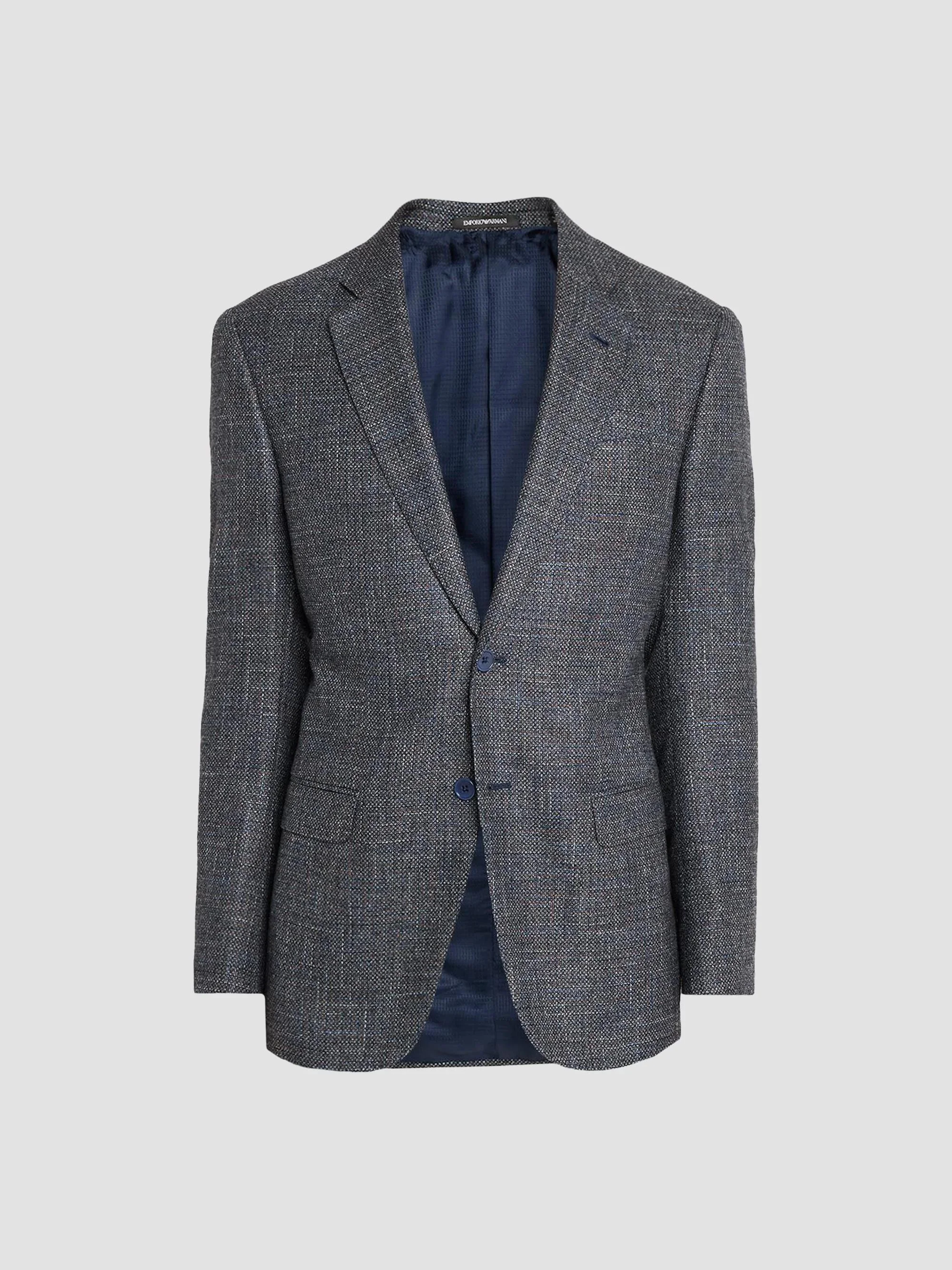 Men's Melange Wool-Blend Sport Coat - Blue Multi - 1