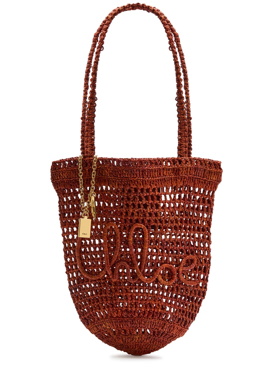 Chloe Summer Banana Logo Raffia Tote - 1