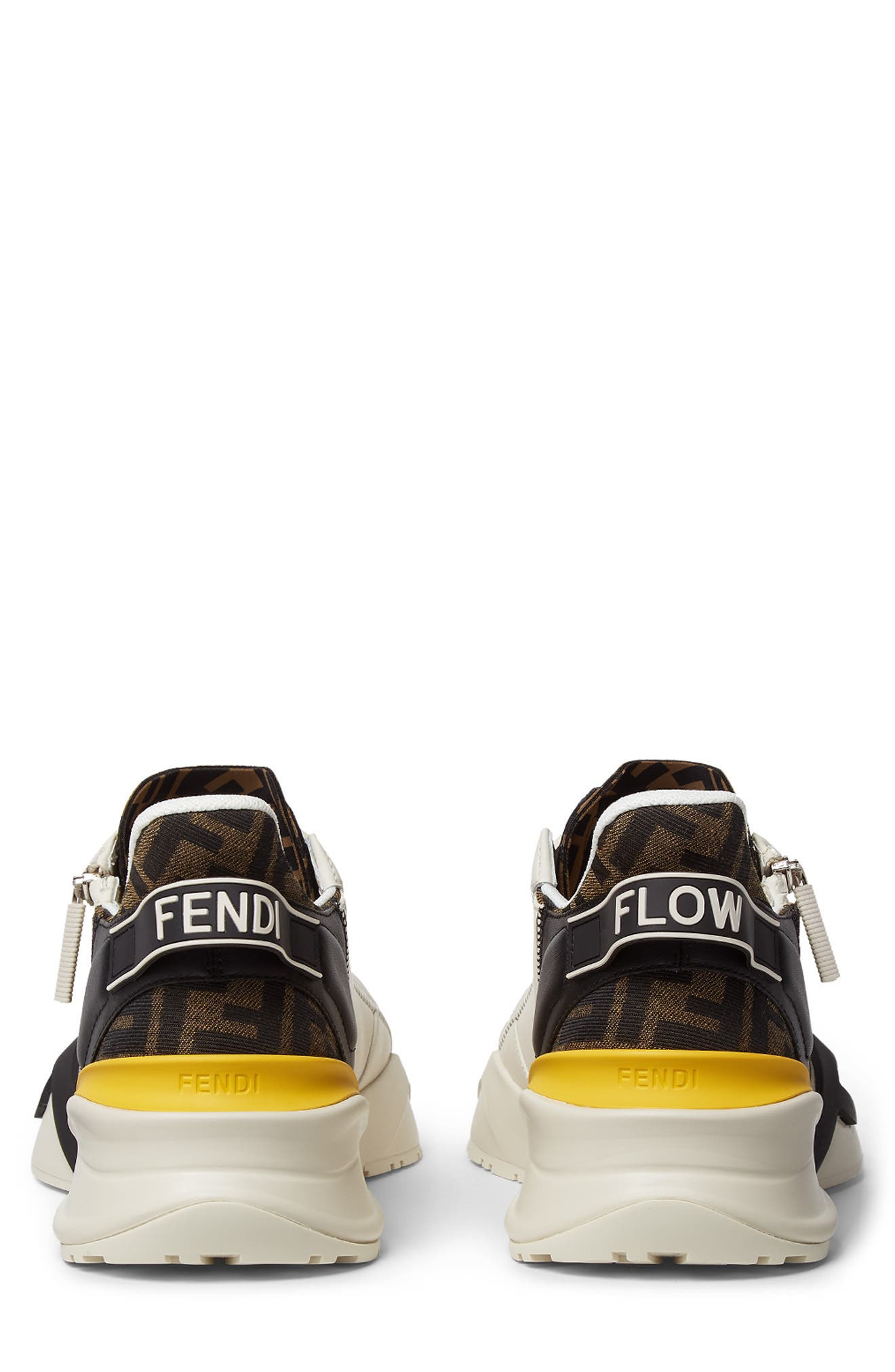 Fendi Flow Logo Low Top Sneaker in White/Yellow at Nordstrom - 5