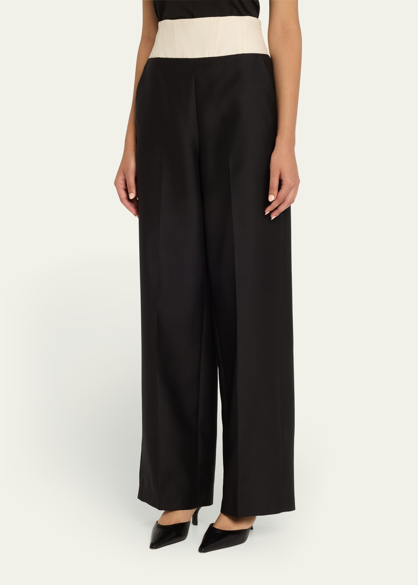 Dakota Corset-Waist Straight-Leg Trousers - 4
