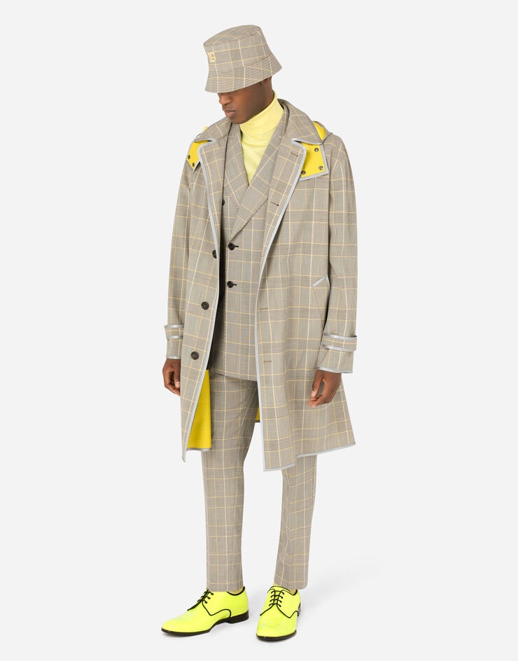 Double-breasted glen plaid wool Beat-fit suit - 9