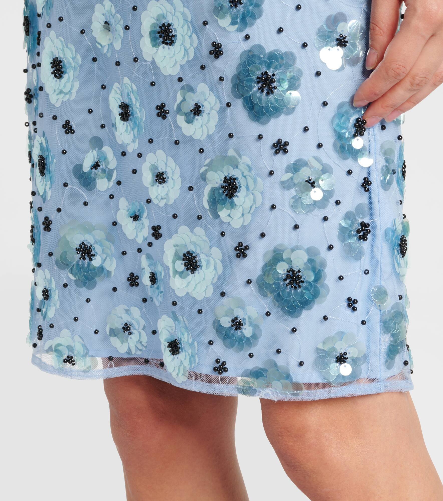 Floral embellished high-rise miniskirt - 5