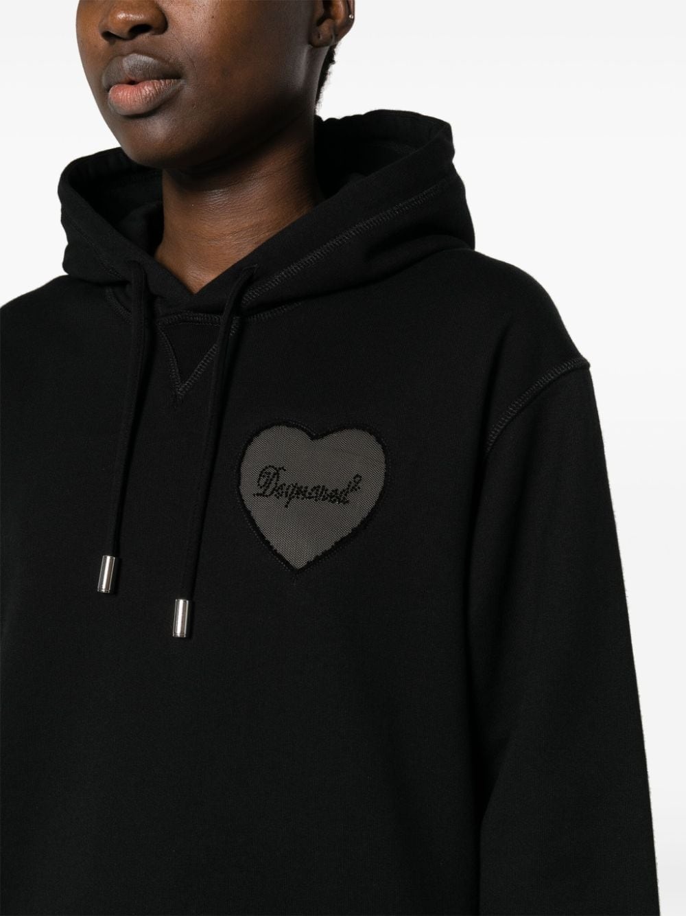 rhinestone-embellished logo hoodie - 5
