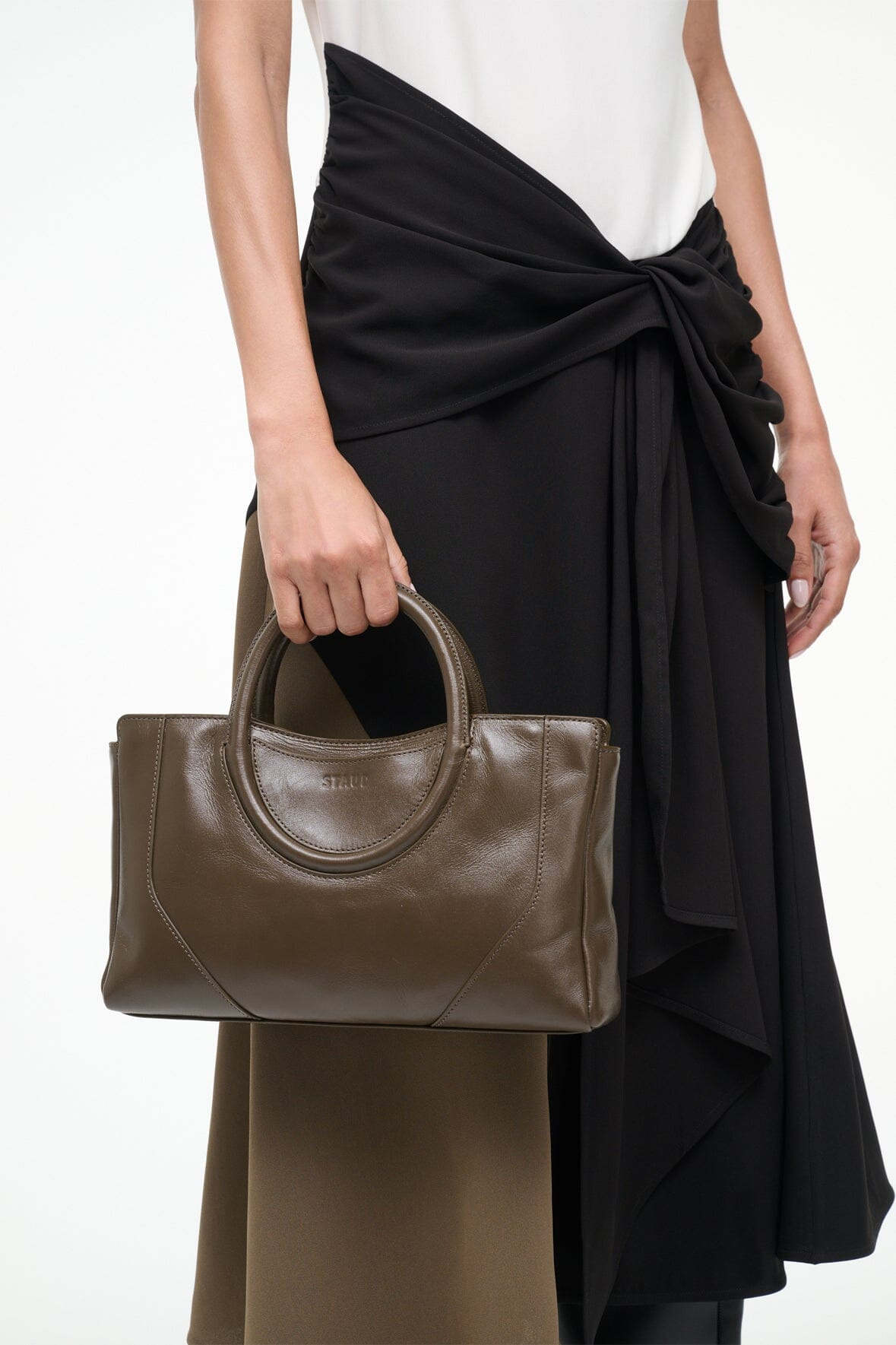 STAUD MAUDE MINI SATCHEL BAG TRUFFLE - 6