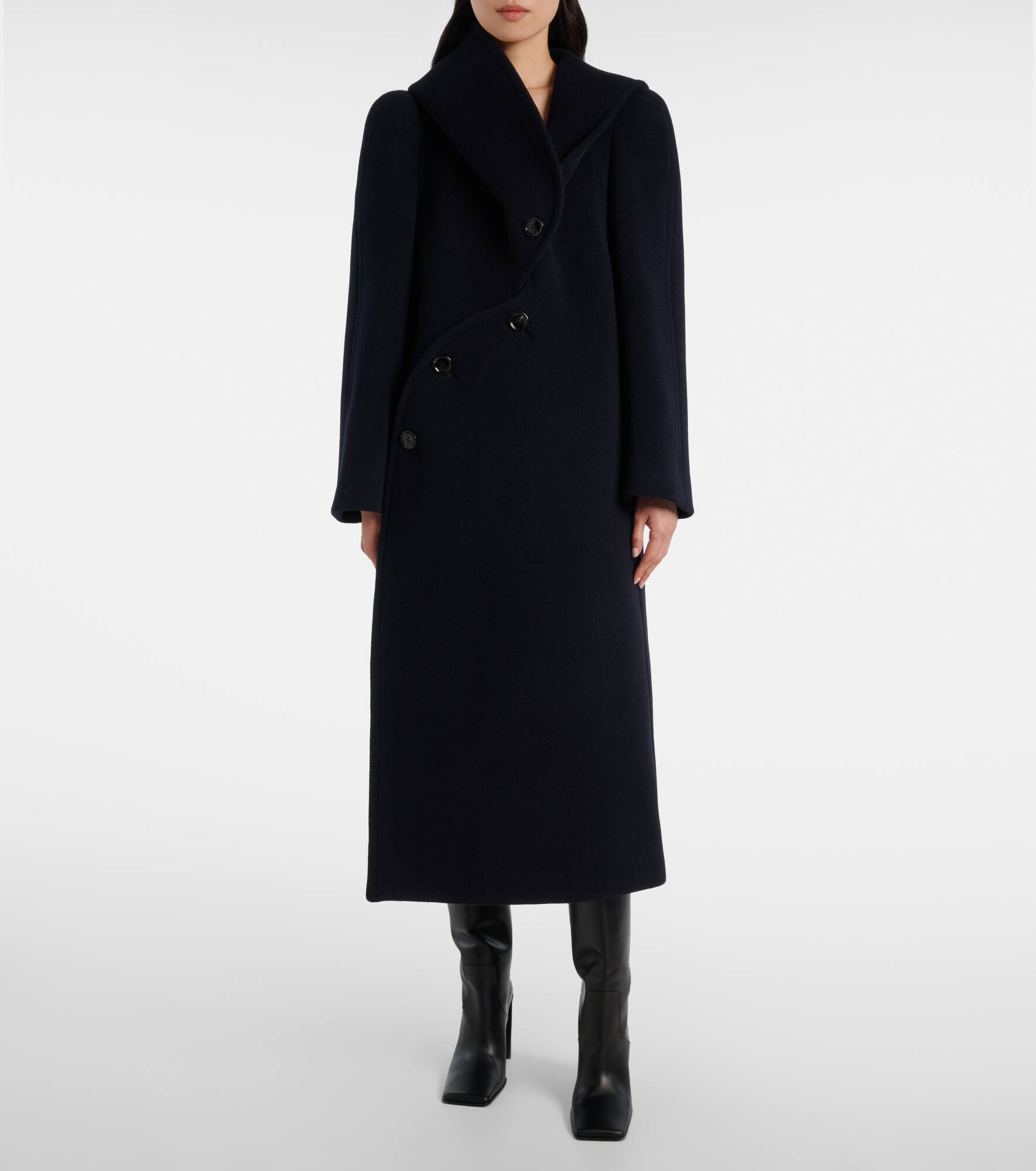 Asymmetric wool coat - 8