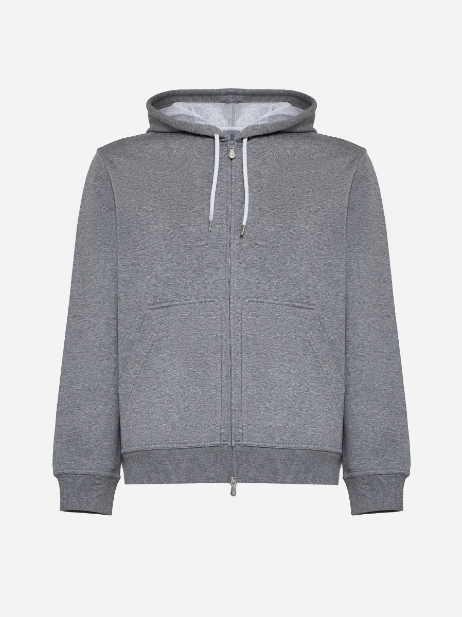 Cotton zip-up hoodie - 1