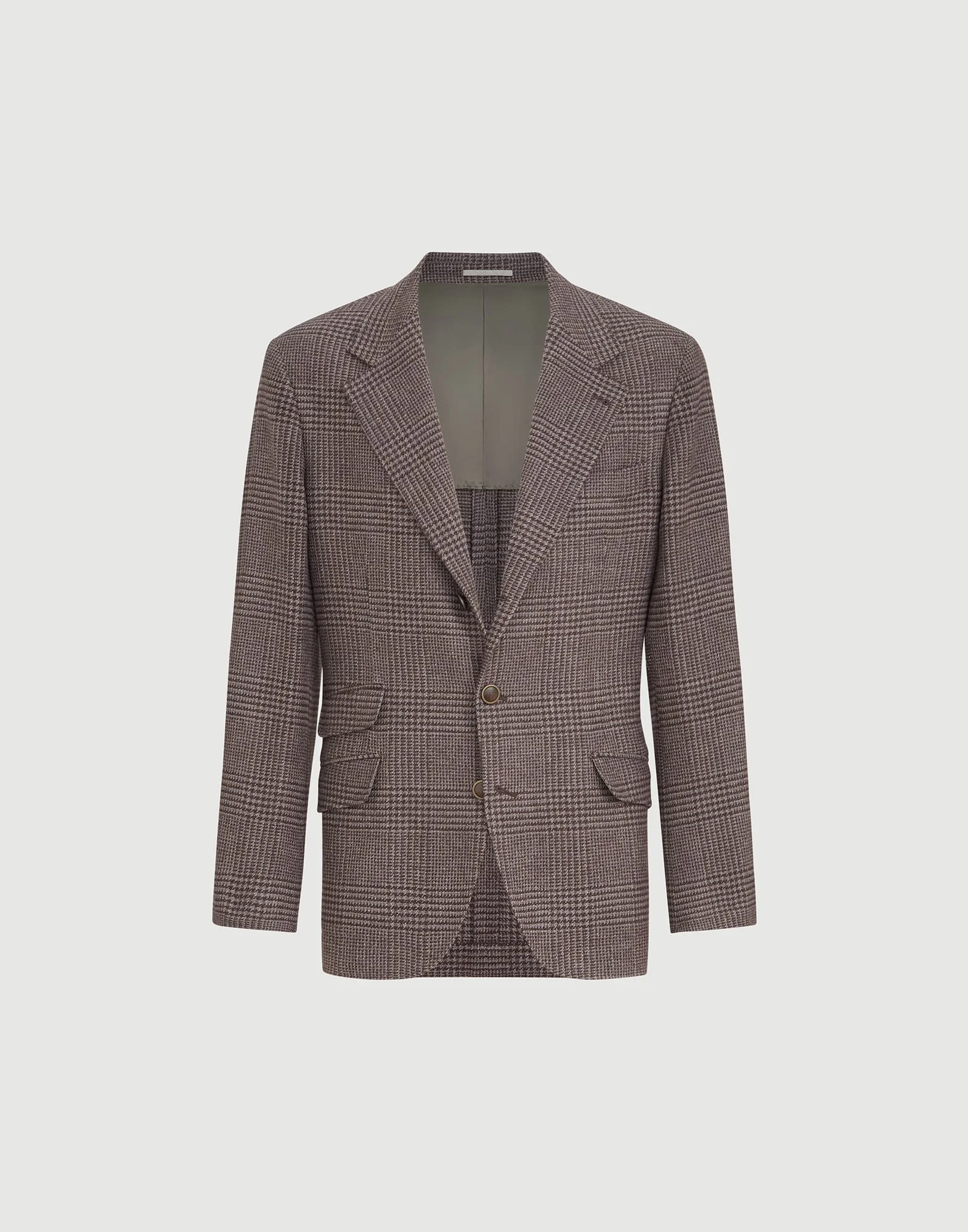 Comfort wool and cashmere Prince of Wales flannel deconstructed Cavallo blazer - 1