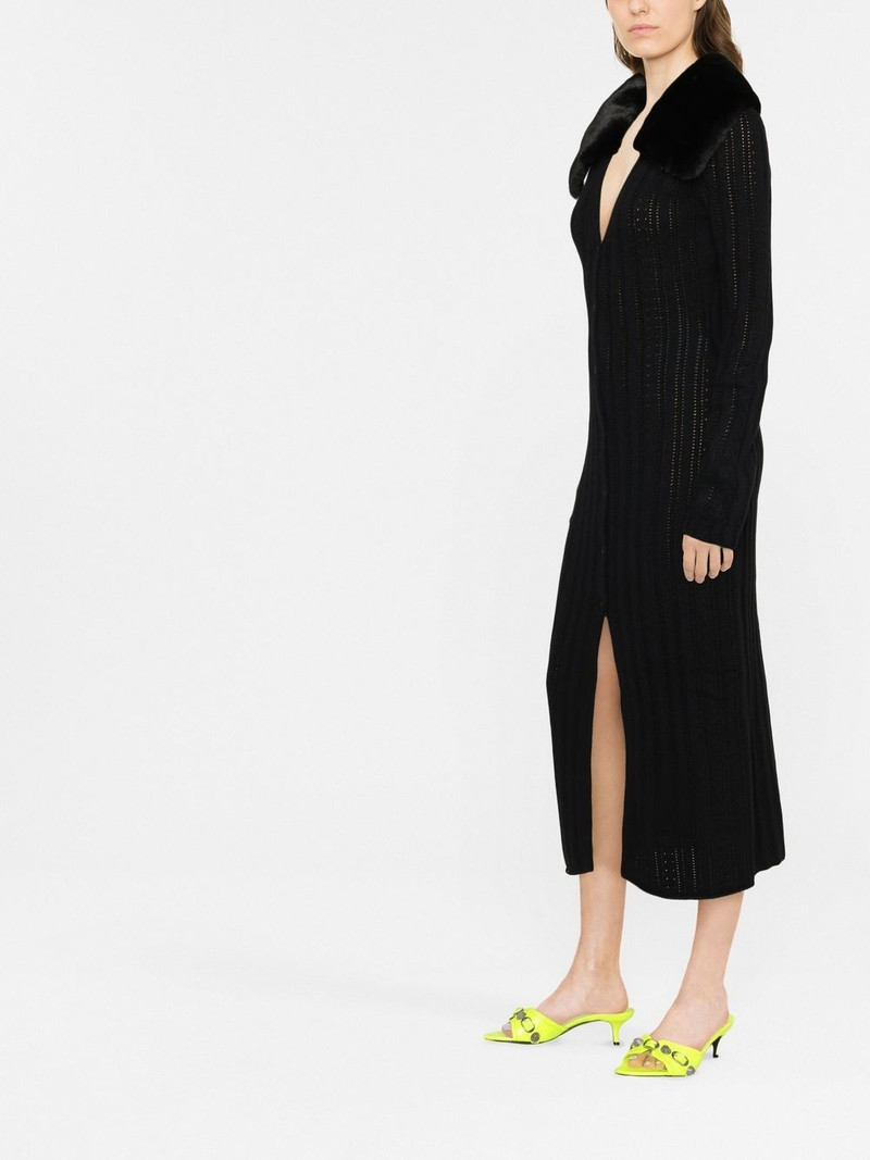 faux-fur collar knitted dress 3
