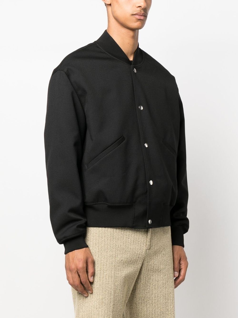 plain cotton bomber jacket - 3