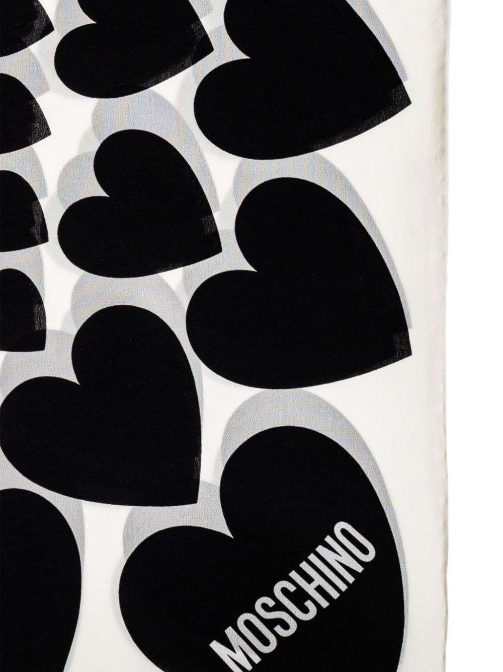 heart-print silk scarf - 4