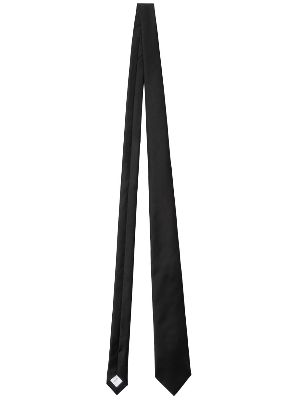 logo-patch silk tie - 1