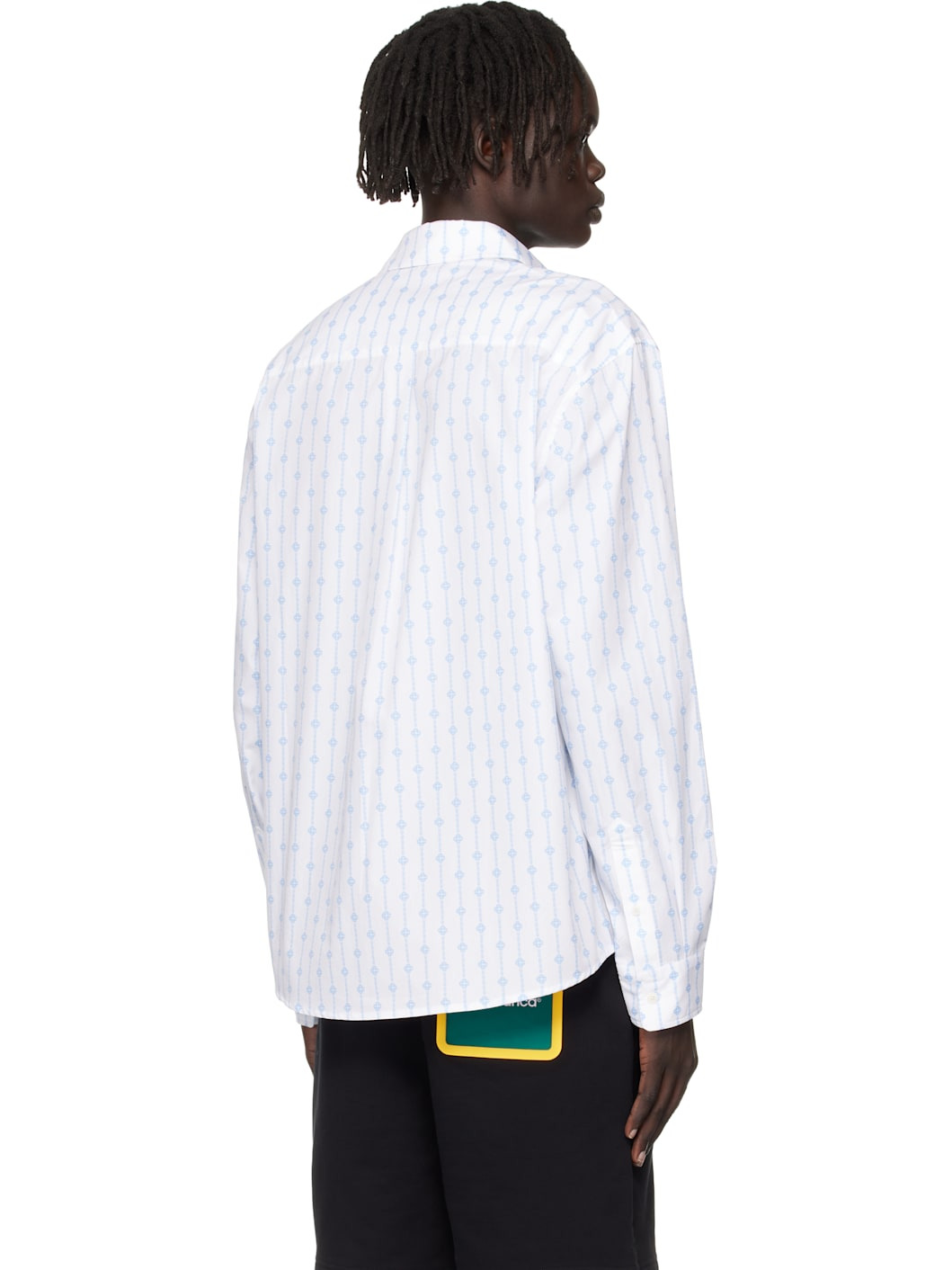White Printed Monogram Oxford Shirt - 3