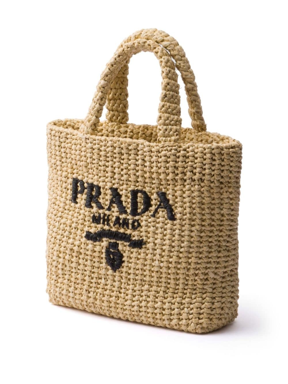 logo-embroidered straw tote bag - 3