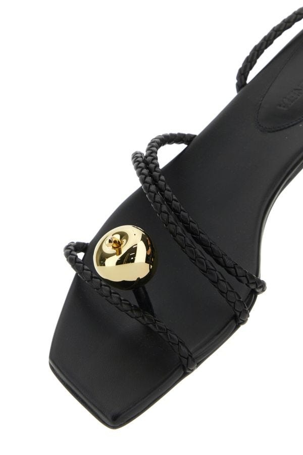 Bottega Veneta Black leather Flat Adam sandals