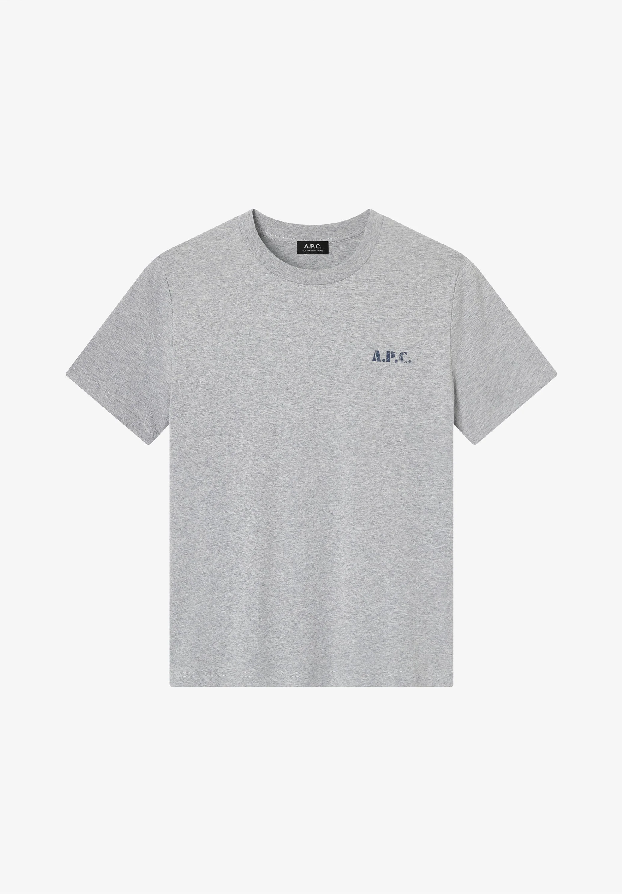 CARLOS T-SHIRT - HEATHER GRAY T-SHIRT WITH VINTAGE A.P.C. LOGO - 1