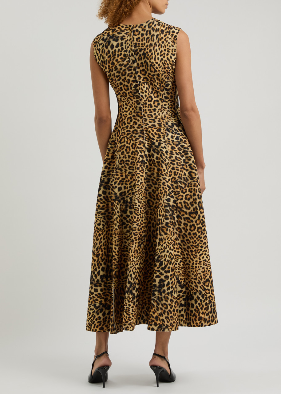 Norma Kamali Leopard-print Stretch-jersey Midi Dress - 3