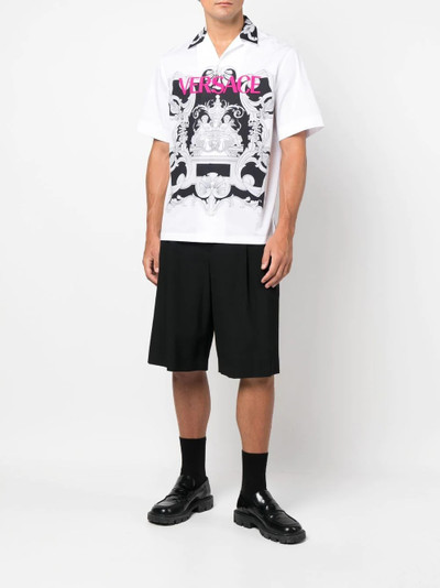 VERSACE logo-print detail short-sleeved shirt outlook