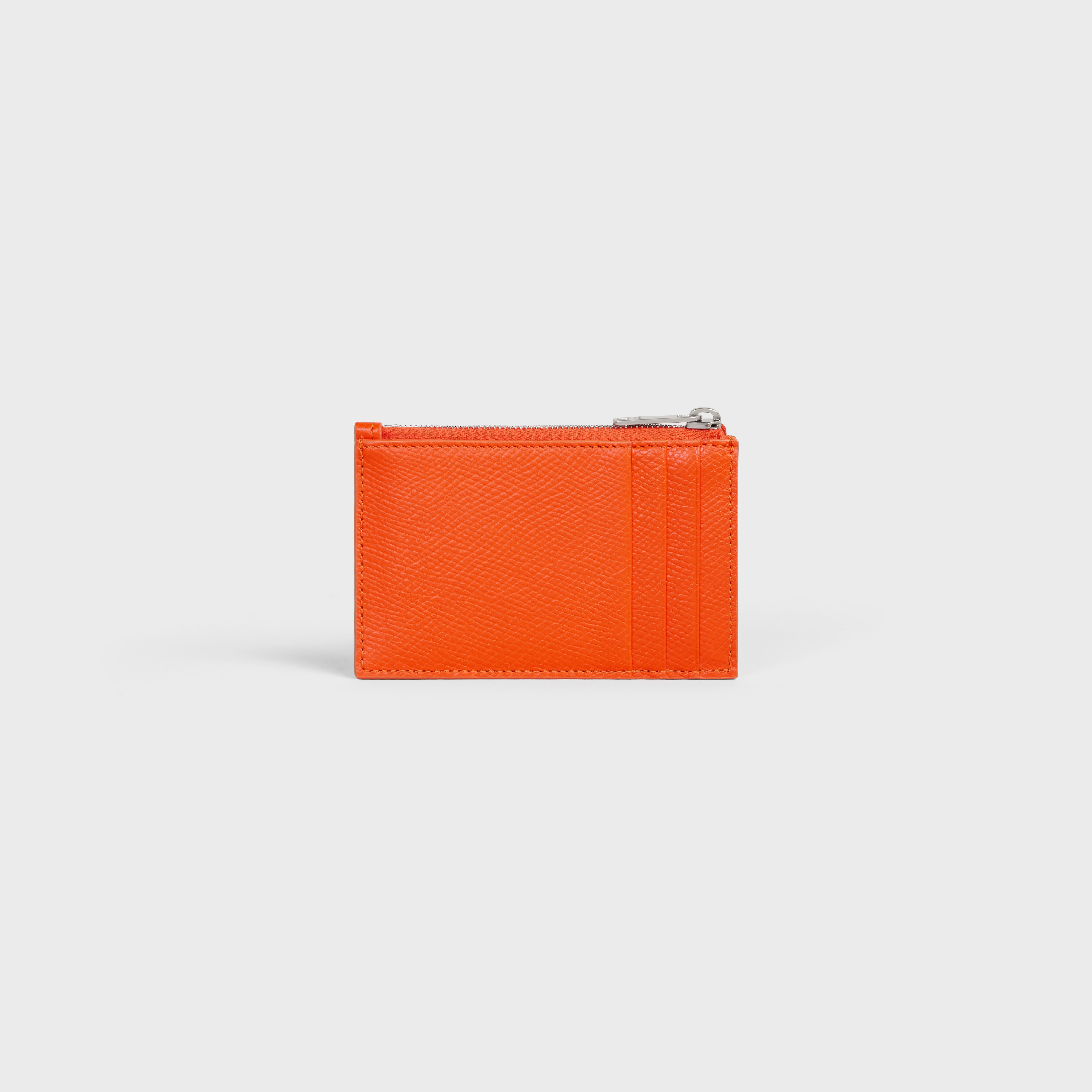 Zipped Card Holder in Grained Calfskin - 3