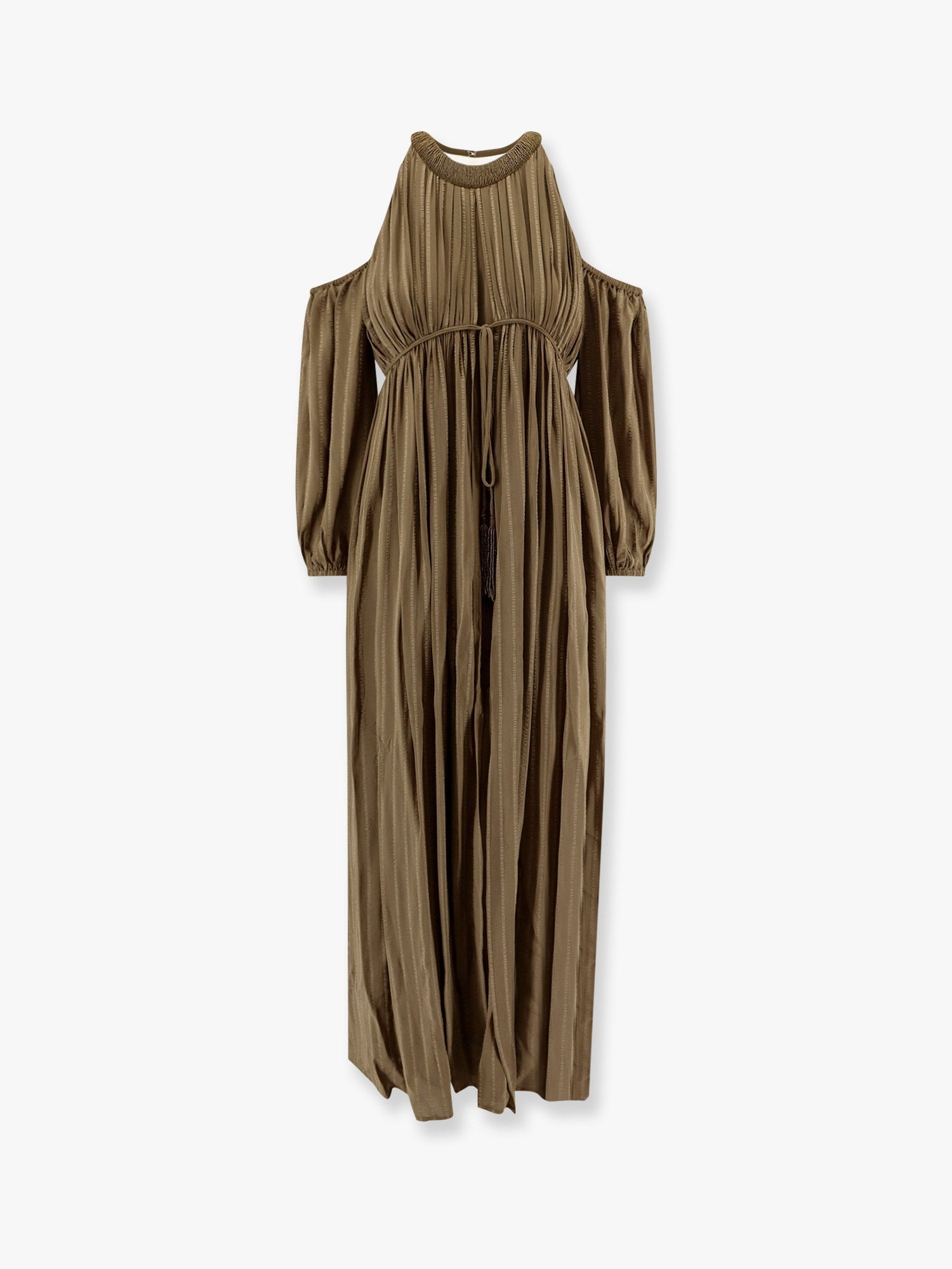 Pinko Allenatore Georgette Long Dress With Striped Motif - 1