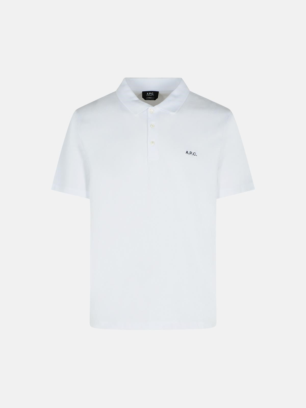 'GOTS' WHITE COTTON POLO SHIRT - 1