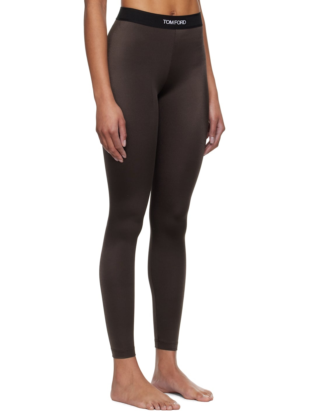 Brown Lustrous Signature Leggings - 2
