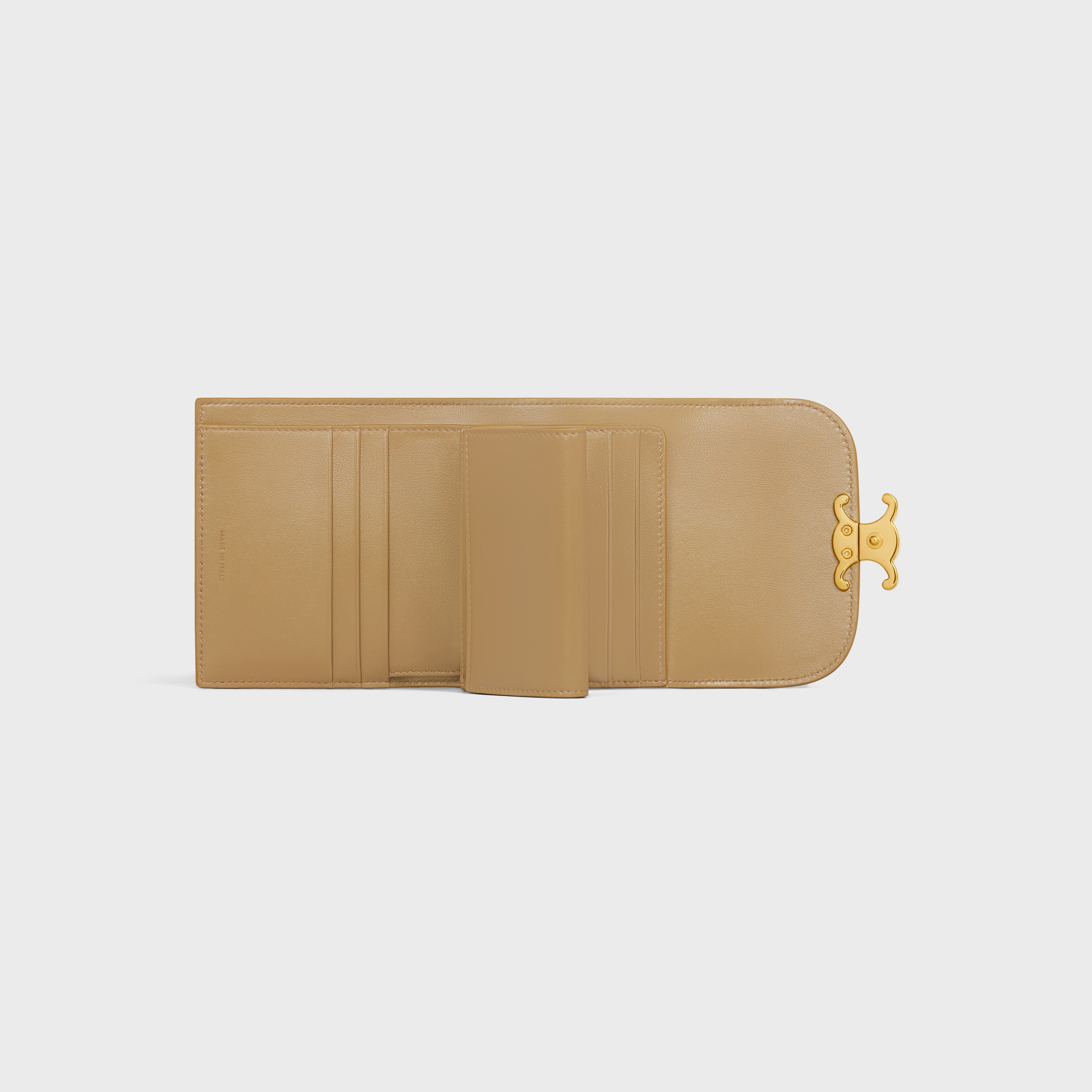 Triomphe Small Flap Wallet in Shiny calfskin - 4