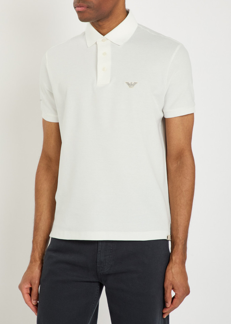 EMPORIO ARMANI Emporio Armani Logo-embroidered Piqué Cotton Polo Shirt outlook