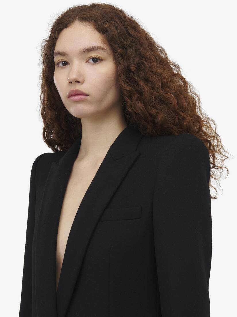 Stacked Shoulder Tailored Coat - 6