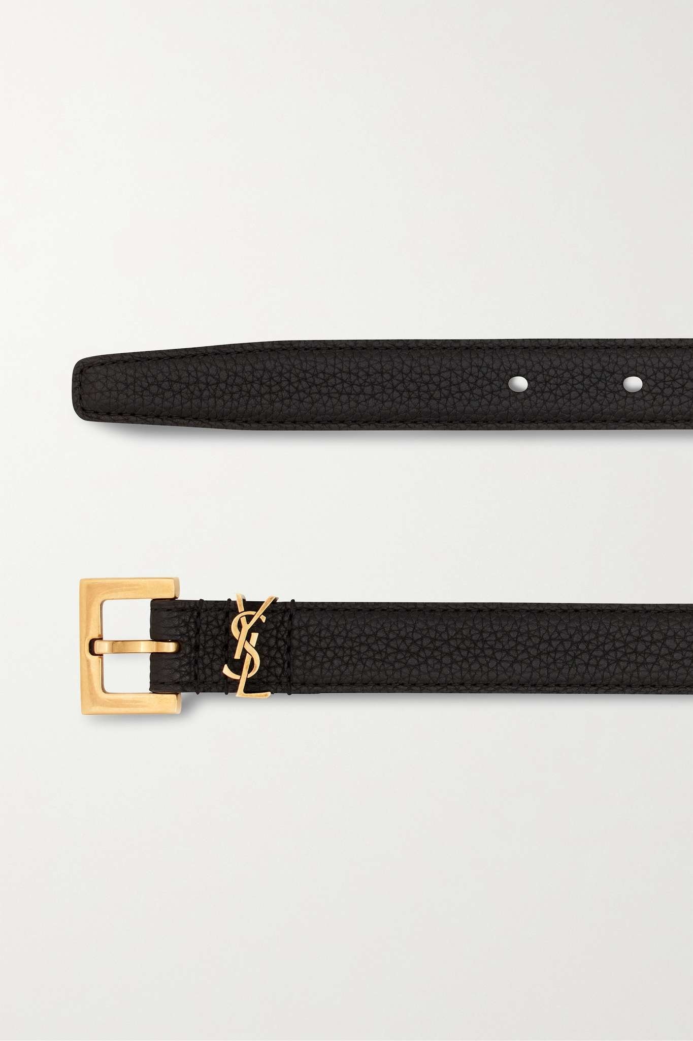 Monogramme textured-leather belt - 4