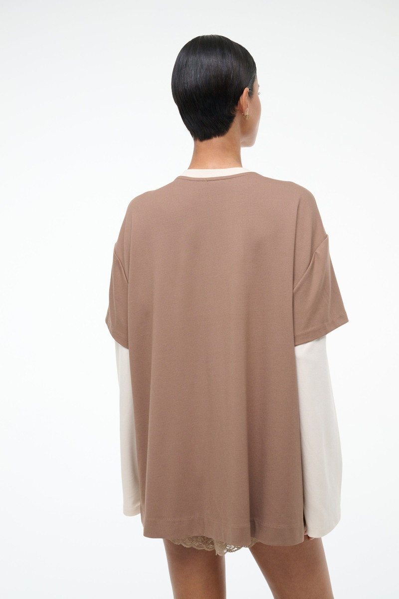 STAUD WILLIAM TEE TAUPE/ECRU 3